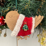 Christmas Robins Mug & Knitting Kit Gift Set