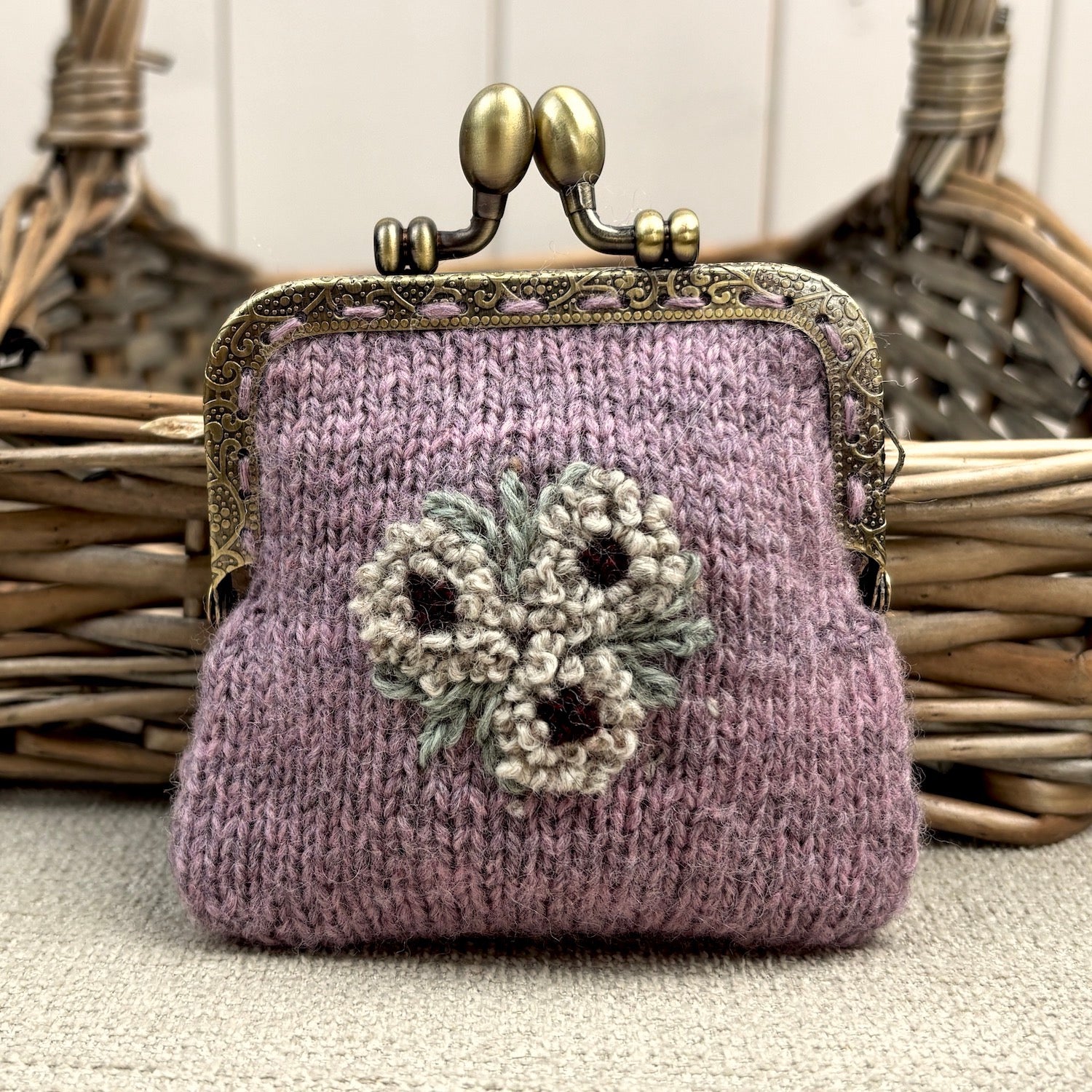 Embroidered Purse Knitting Kit