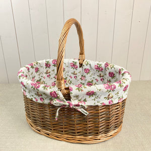 Vintage Rose Willow Project Basket - Large