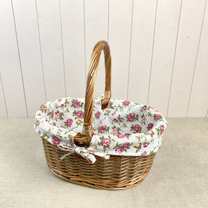 Vintage Rose Willow Project Basket - Medium