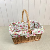 Vintage Rose Willow Project Basket - Medium Rectangular